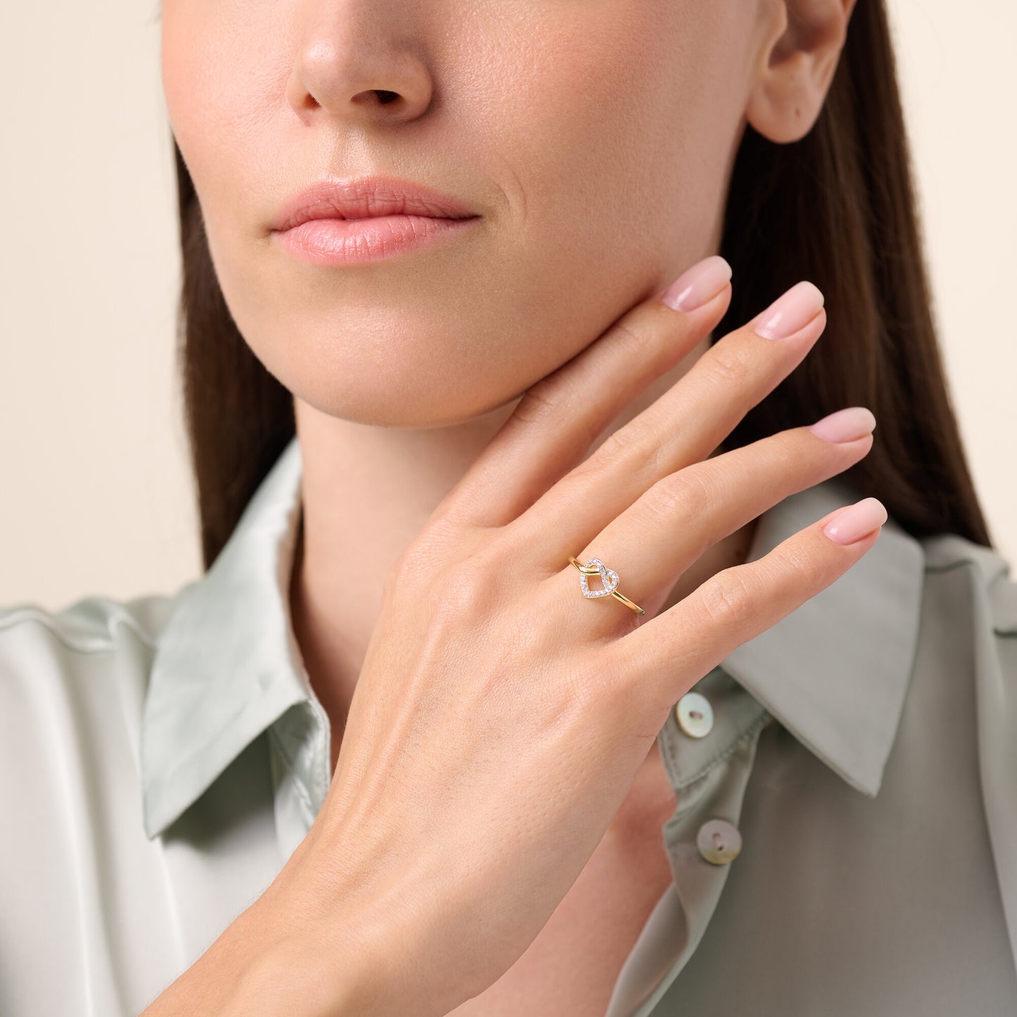 Knotted Heart Statement Ring in 14K Yellow Gold-Plated Sterling Silver | M by Monte Luna