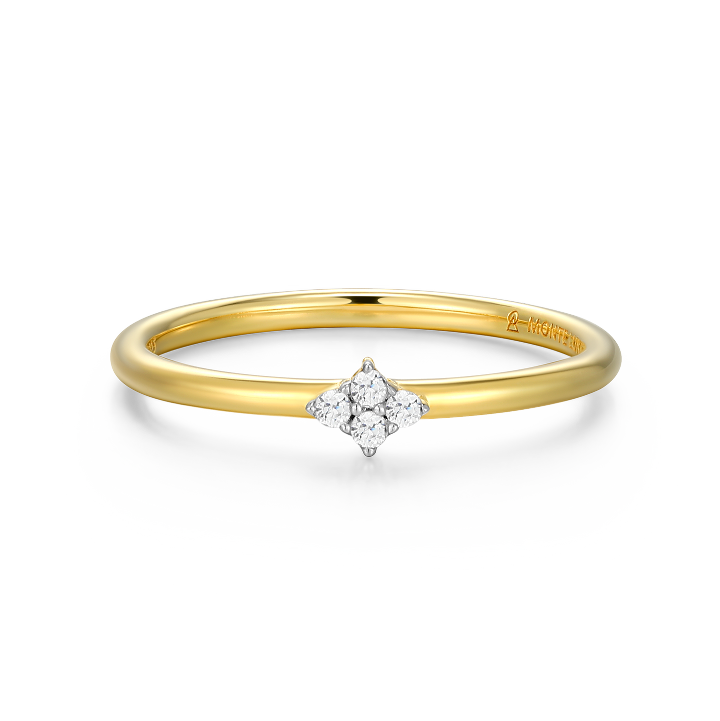 Four Cluster Lab-Created Diamond Ring in 14K Gold & Rhodium-Plated Sterling Silver | M by Monte Luna