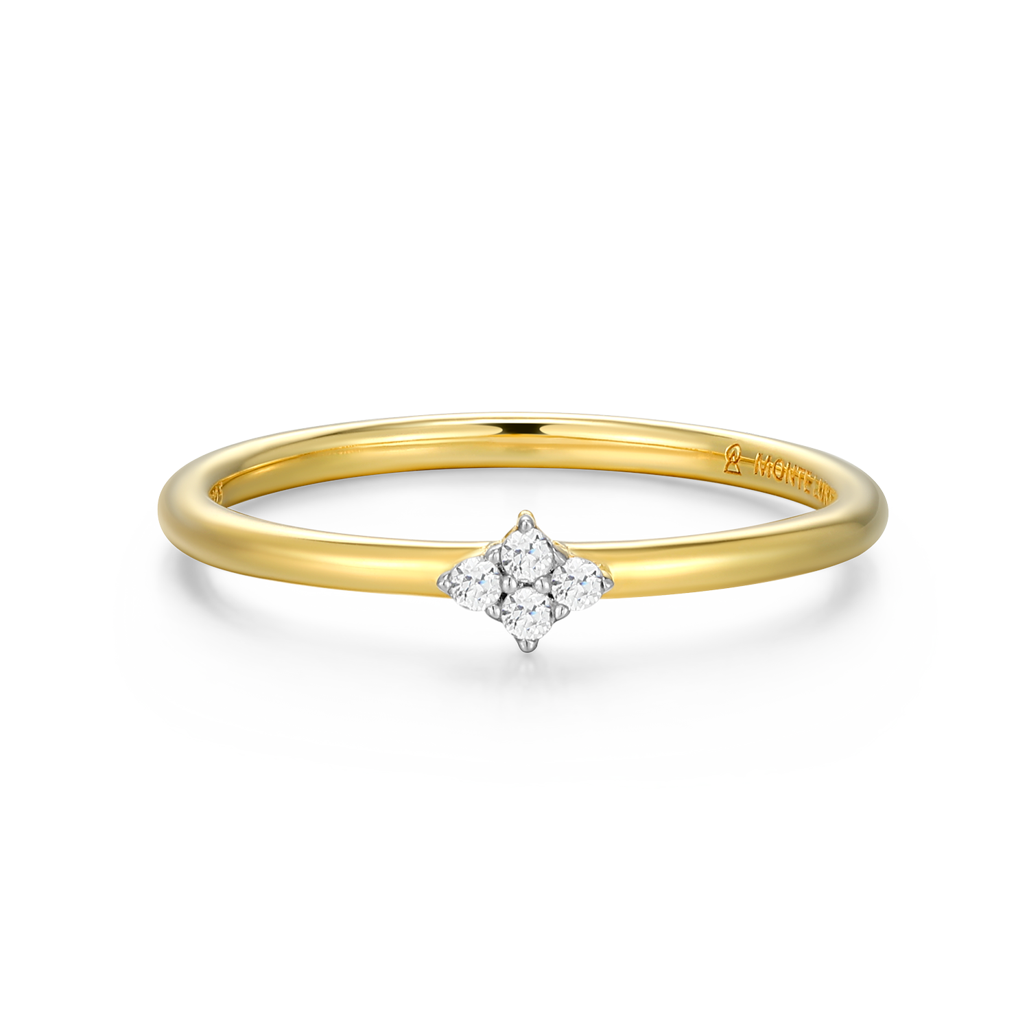 Four Cluster Lab-Created Diamond Ring in 14K Gold & Rhodium-Plated Sterling Silver | M by Monte Luna