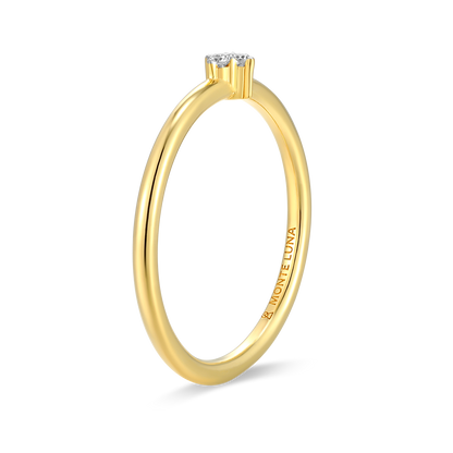 Four Cluster Lab-Created Diamond Ring in 14K Gold & Rhodium-Plated Sterling Silver | M by Monte Luna
