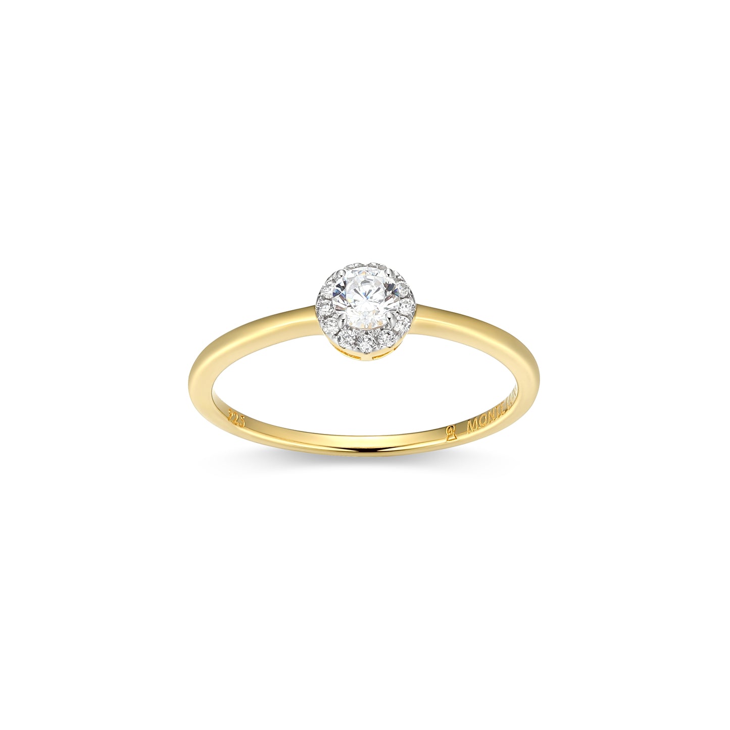 MR0157Y6 - Halo Promise Ring | Monte Luna
