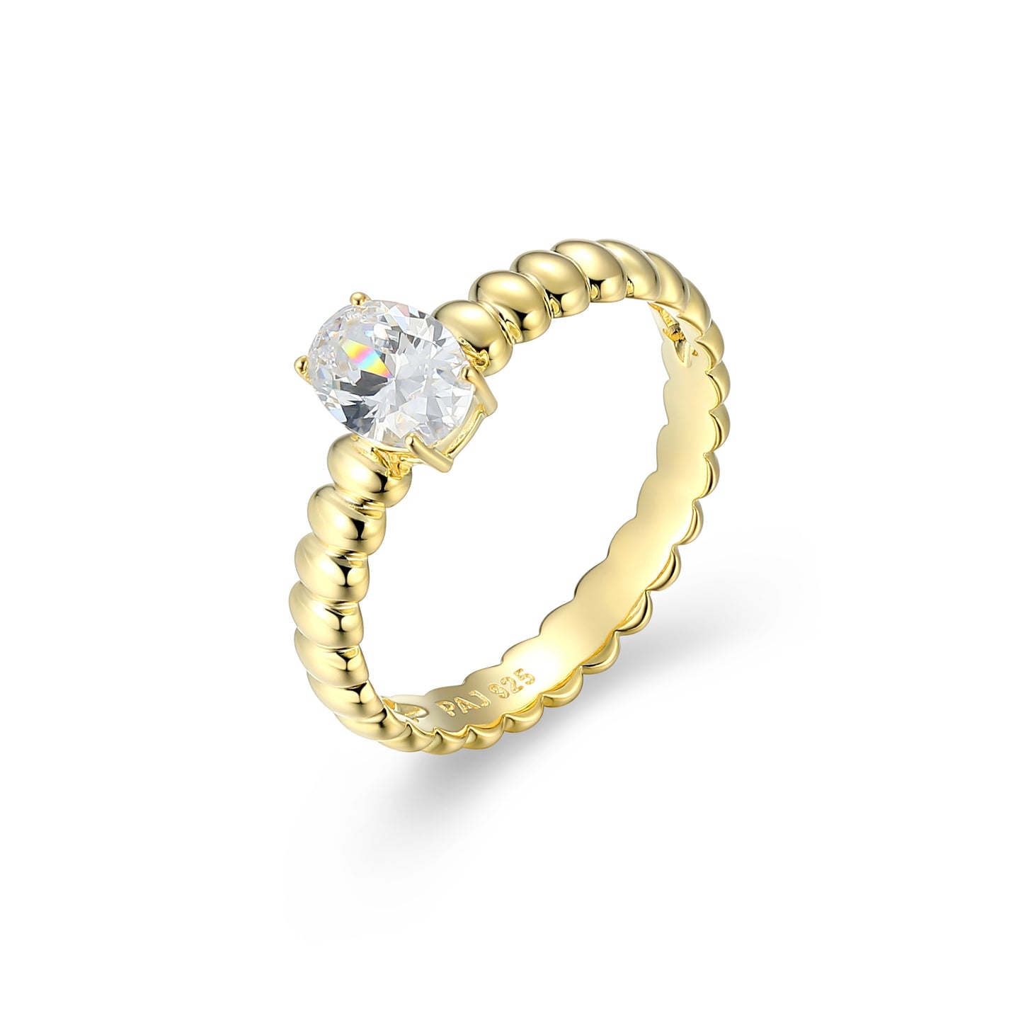 RR0190Y - Oval-Cut CZ Domed Band Ring | reign