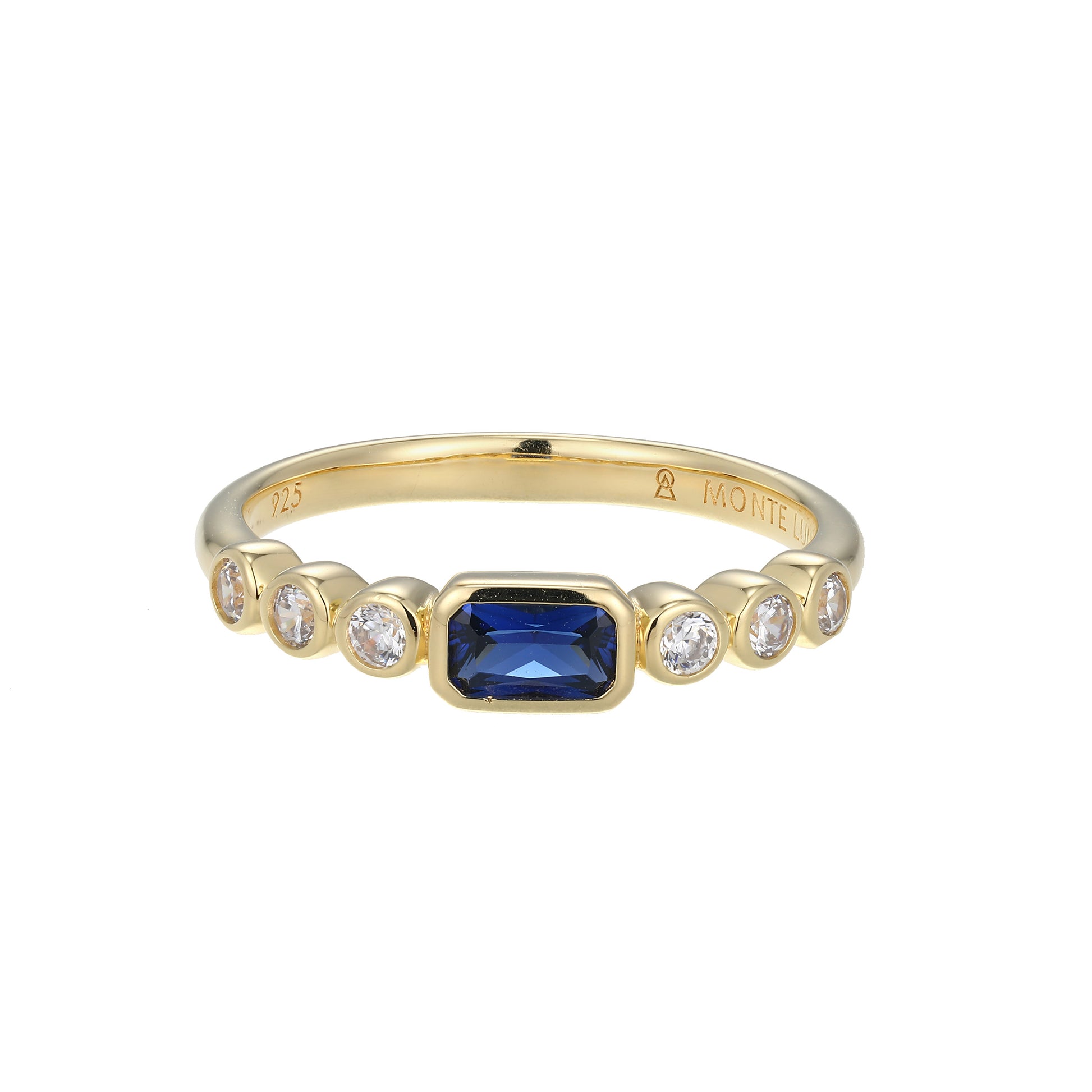 BR0252Y - Lab-Created Blue Sapphire & Lab-Created Diamond Ring | m by monte luna
