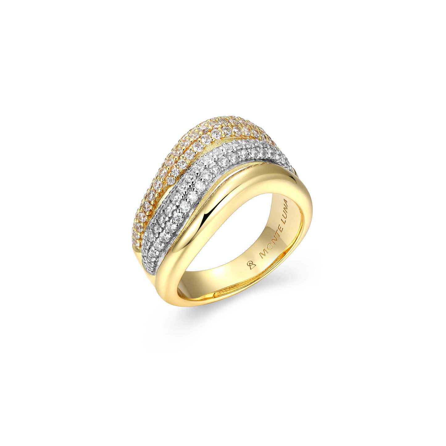 MR01386 - Adorn Sculpted Two-Tone Ring | Monte Luna