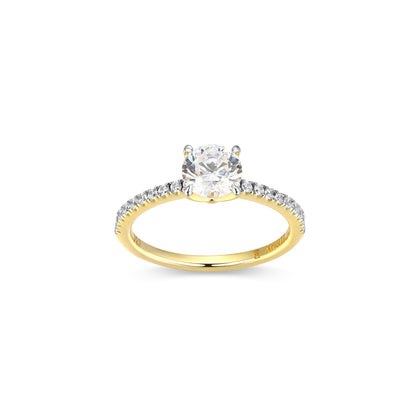 MR0141Y6 - Round Solitaire Pavé Ring | Monte Luna