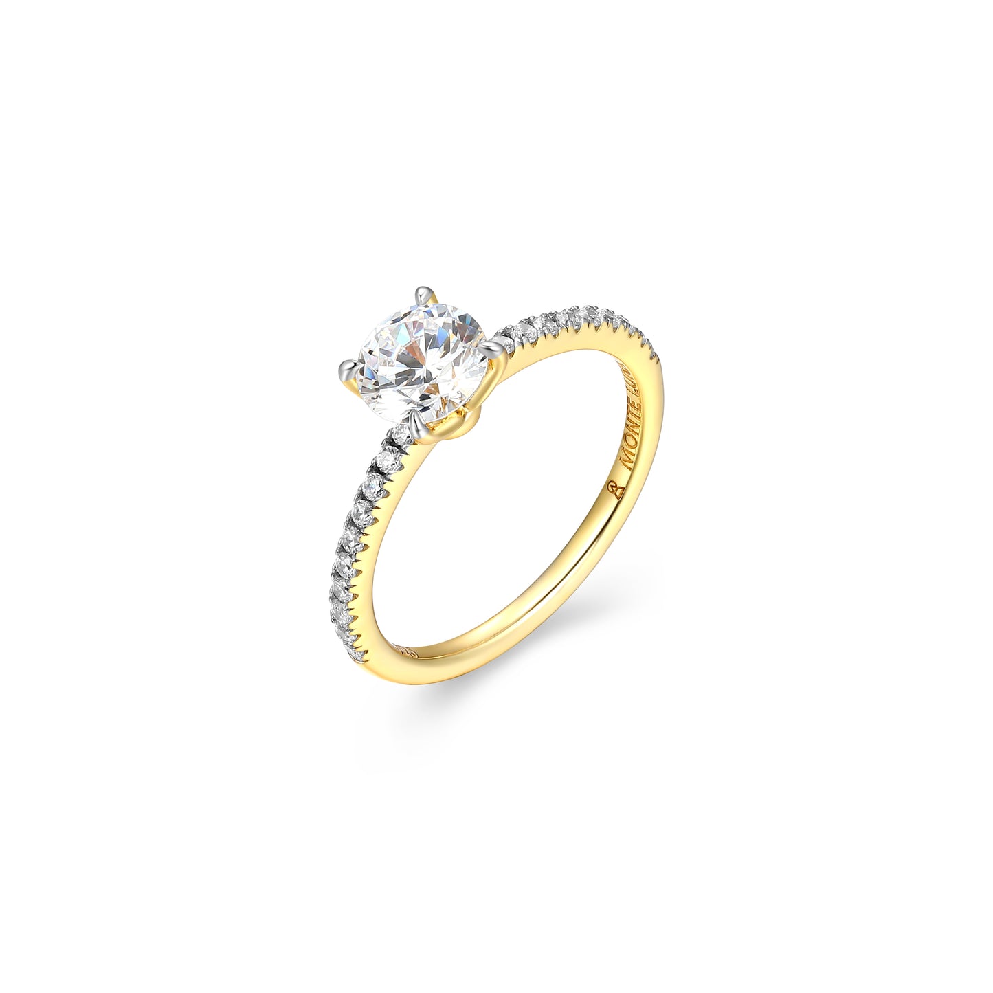 MR0141Y6 - Round Solitaire Pavé Ring | Monte Luna