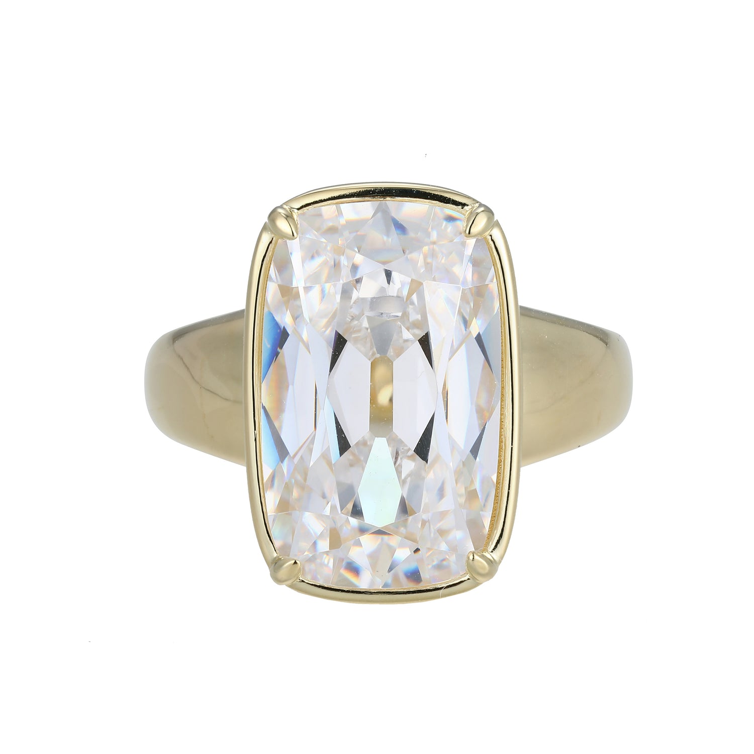 LR0270 - Serenelle Old-Mine-Cut Emerald Cushion Solitaire Ring | elle