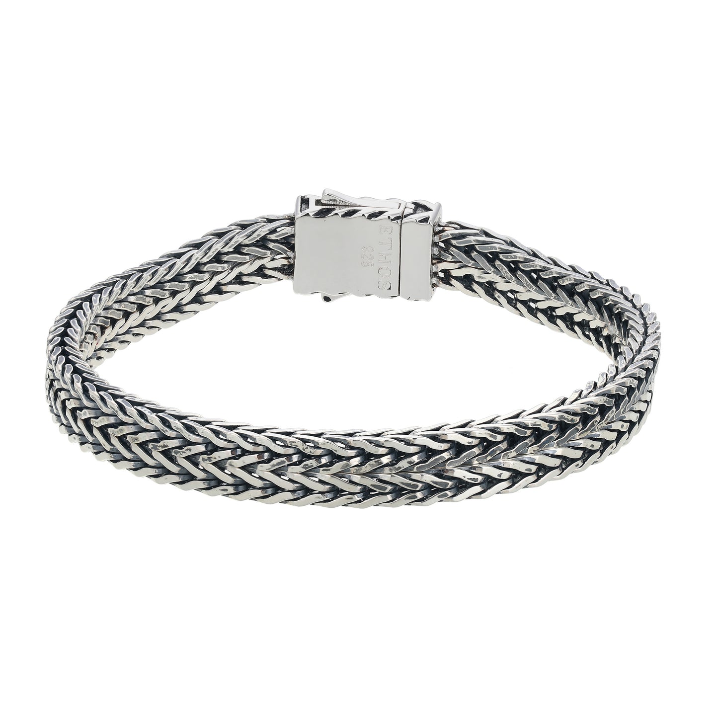 UB0116 - Double Oxidized Foxtail Chain Bracelet | ethos