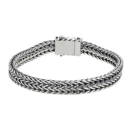 UB0116 - Double Oxidized Foxtail Chain Bracelet | ethos