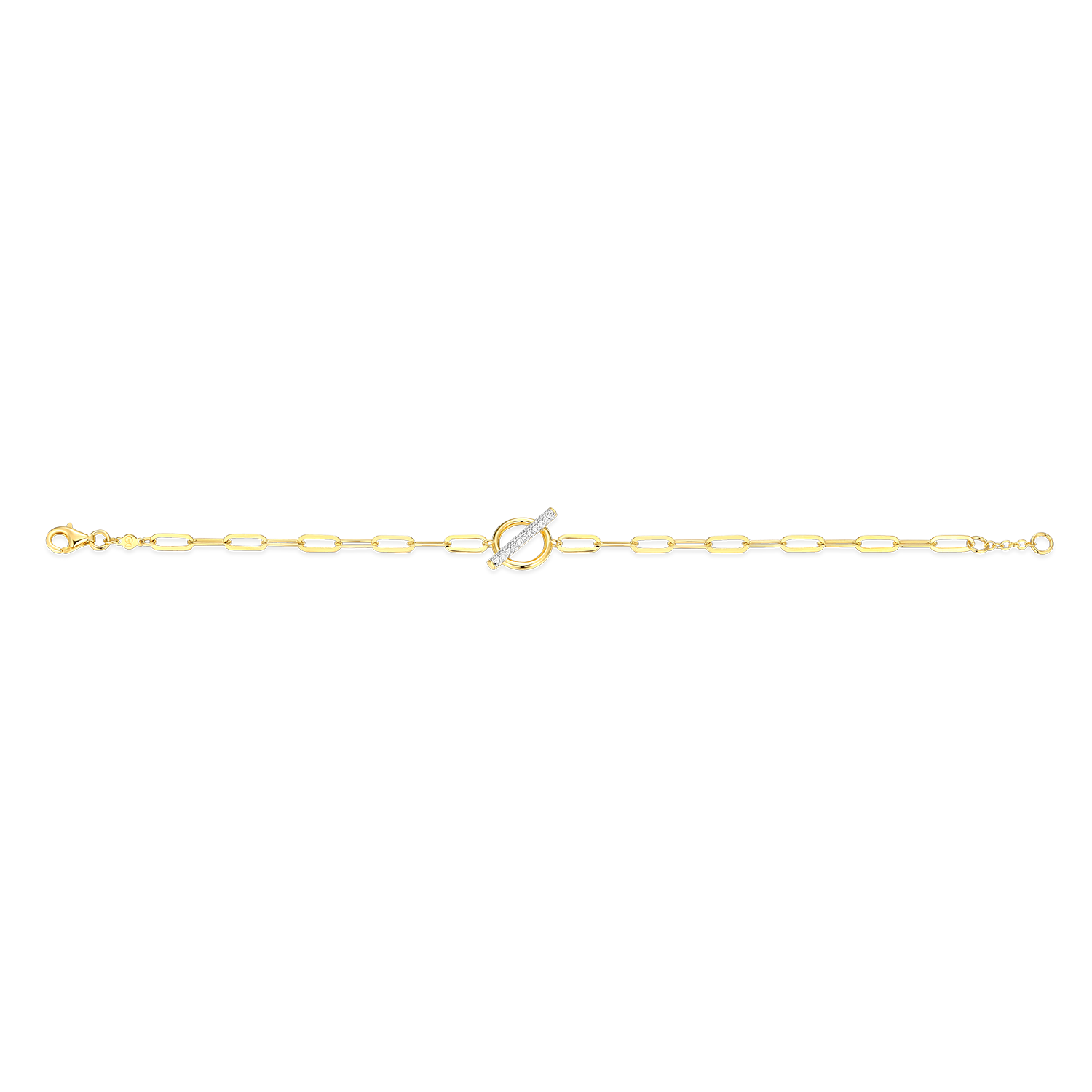 Lab-Created Diamond Toggle-Look Paperclip Bracelet in 14K Yellow Gold-Plated Sterling Silver | M by Monte Luna