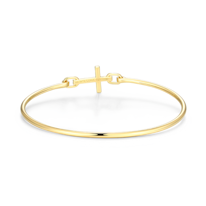 Cross Lab-Created Diamond Flex Bangle in 14K Yellow Gold-Plated Sterling Silver | M by Monte Luna