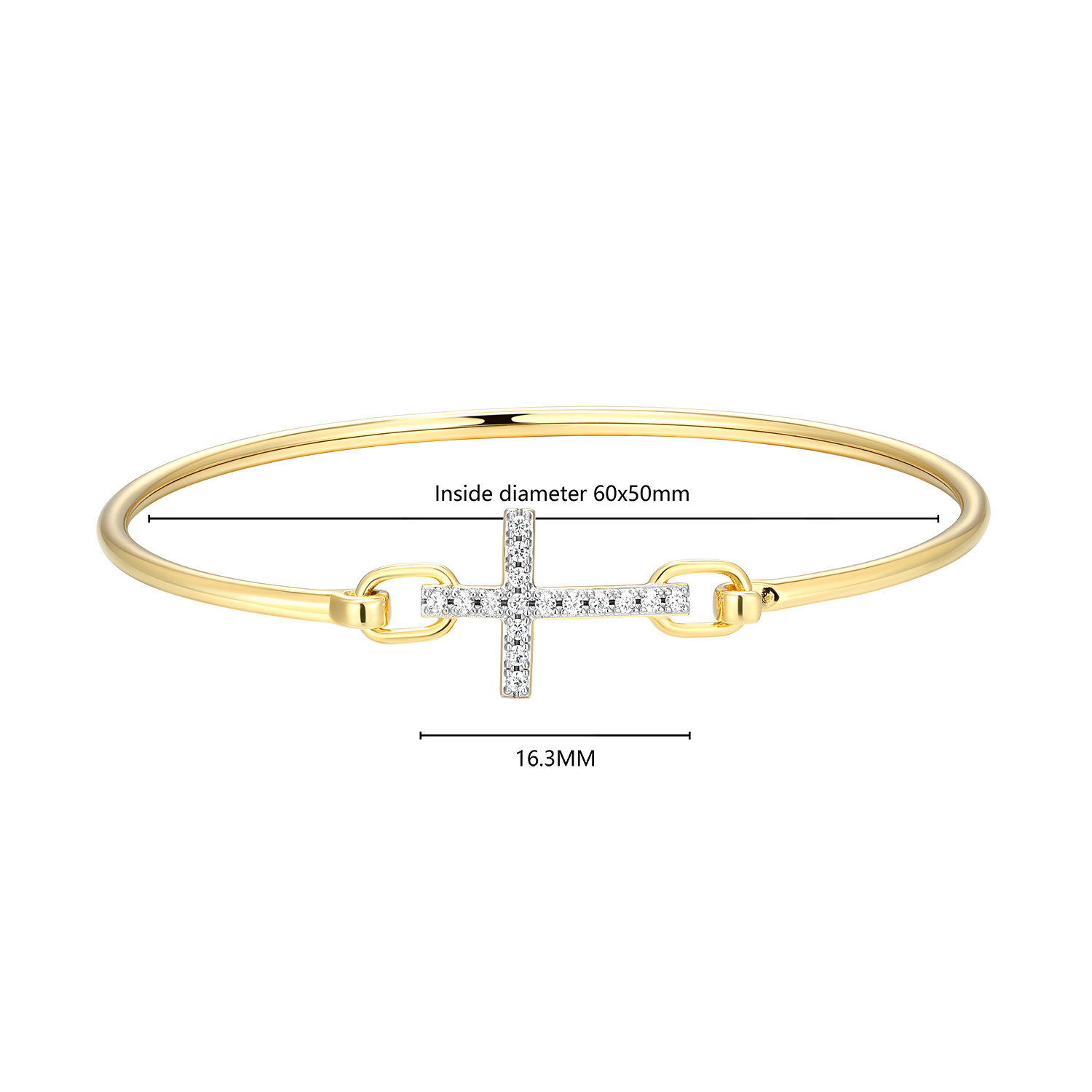 Cross Lab-Created Diamond Flex Bangle in 14K Yellow Gold-Plated Sterling Silver | M by Monte Luna