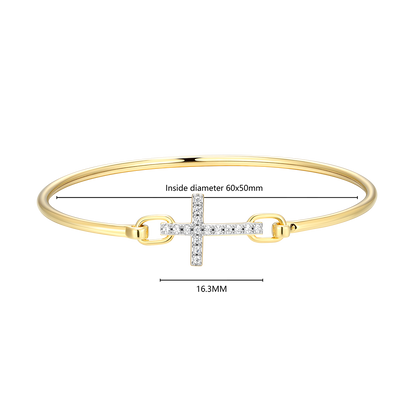Cross Lab-Created Diamond Flex Bangle in 14K Yellow Gold-Plated Sterling Silver | M by Monte Luna