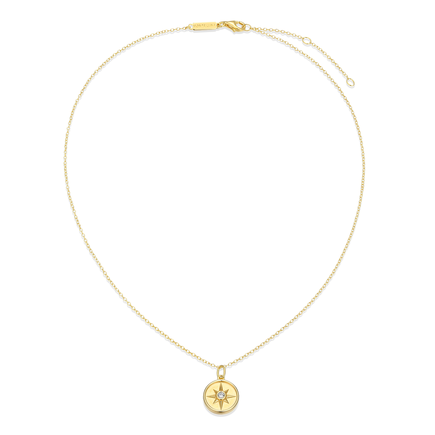 North Star Medallion Lab-Created Diamond Pendant Necklace in 14K Yellow Gold-Plated Sterling Silver | M by Monte Luna