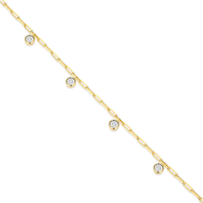 Dangle Station Lab-Created Diamond Mini Paperclip Necklace in 14K Yellow Gold-Plated Sterling Silver | M by Monte Luna