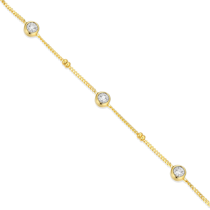 Bezel Station Lab-Created Diamond Beaded Bolo Necklace in 14K Yellow Gold-Plated Sterling Silver | M by Monte Luna