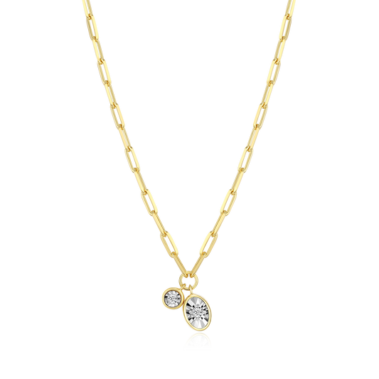 April Birthstone Lab-Created Diamond Mini Paperclip Necklace in 14K Yellow Gold-Plated Sterling Silver | M by Monte Luna