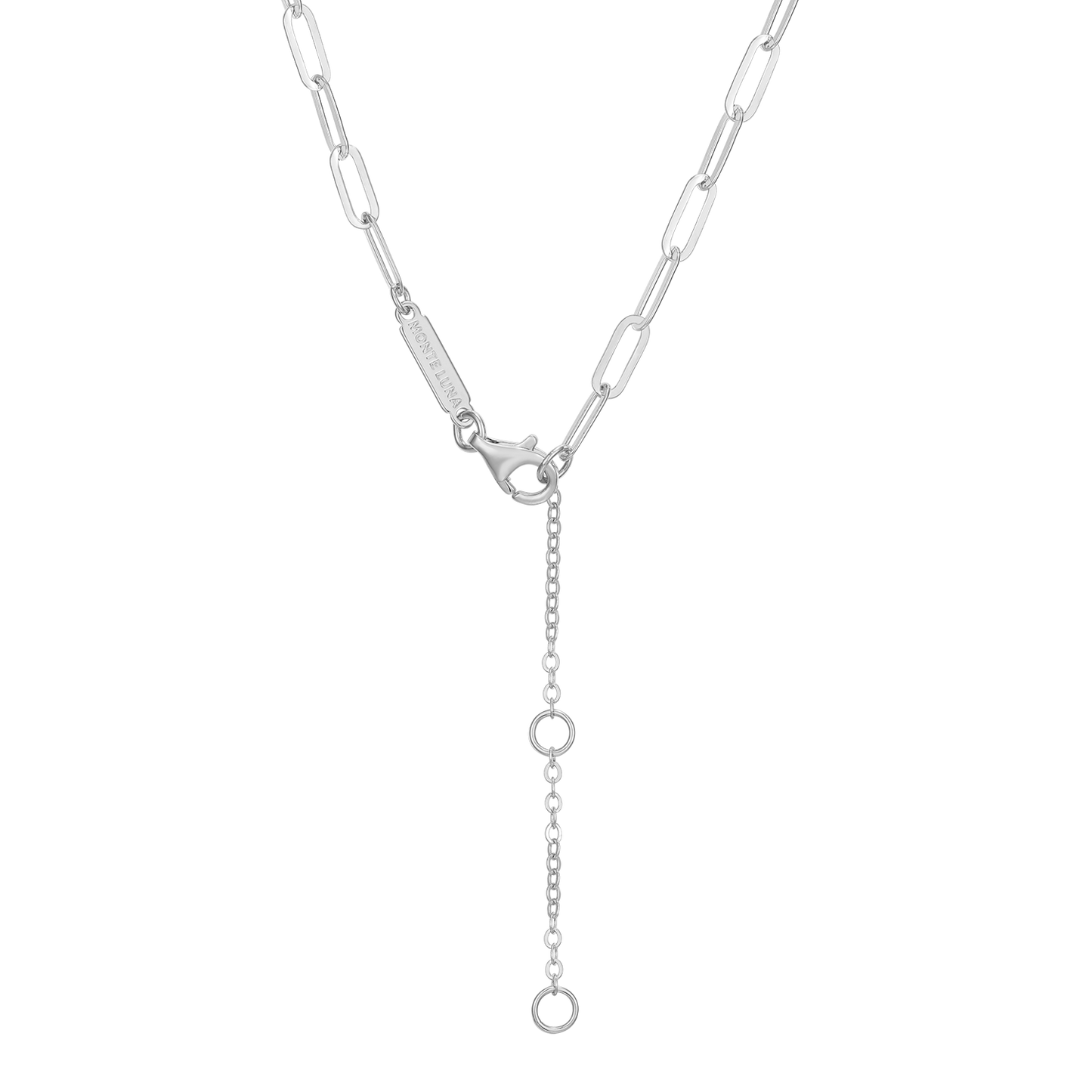 Lab-Created Diamond Toggle-Look Paperclip Necklace in Rhodium-Plated Sterling Silver | M by Monte Luna