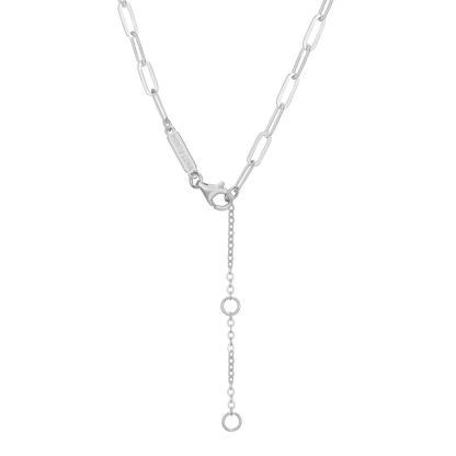 Lab-Created Diamond Toggle-Look Paperclip Necklace in Rhodium-Plated Sterling Silver | M by Monte Luna