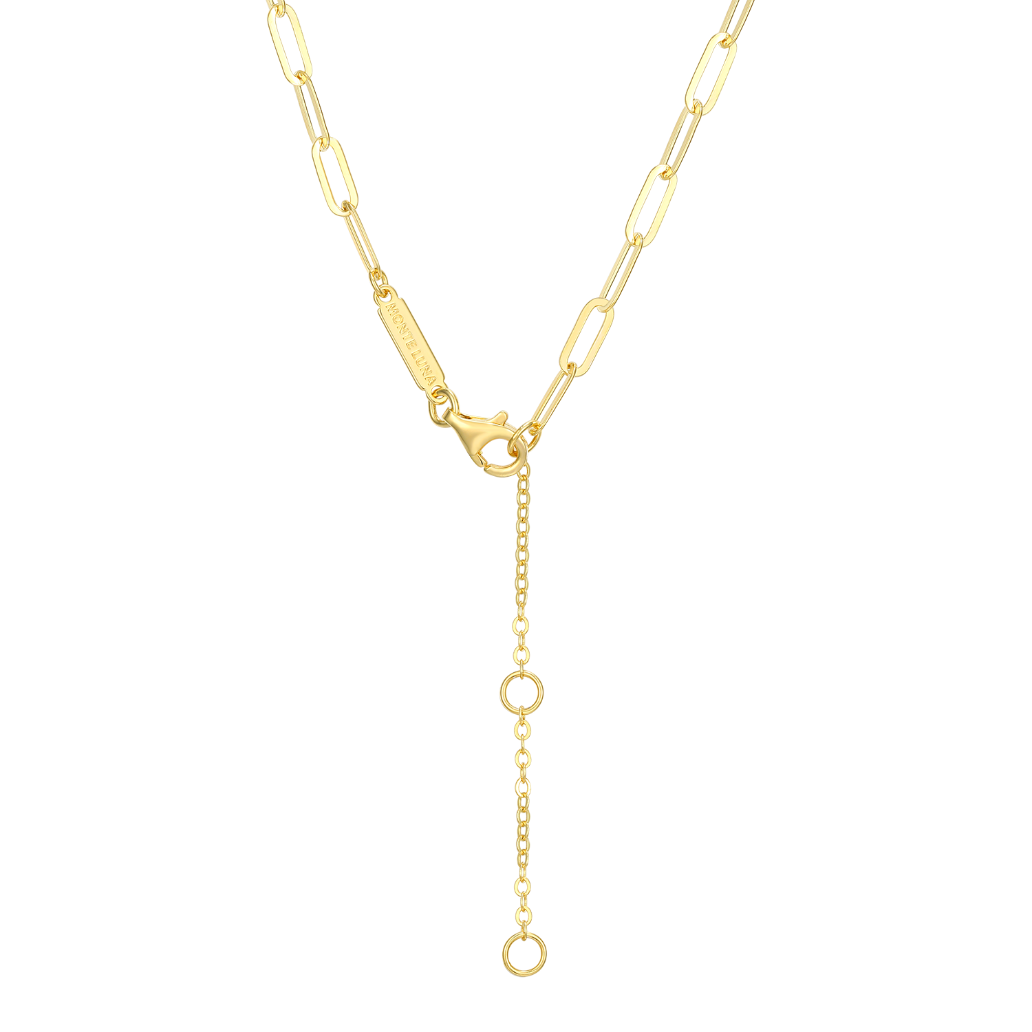 Lab-Created Diamond Toggle-Look Paperclip Necklace in 14K Yellow Gold-Plated Sterling Silver | M by Monte Luna