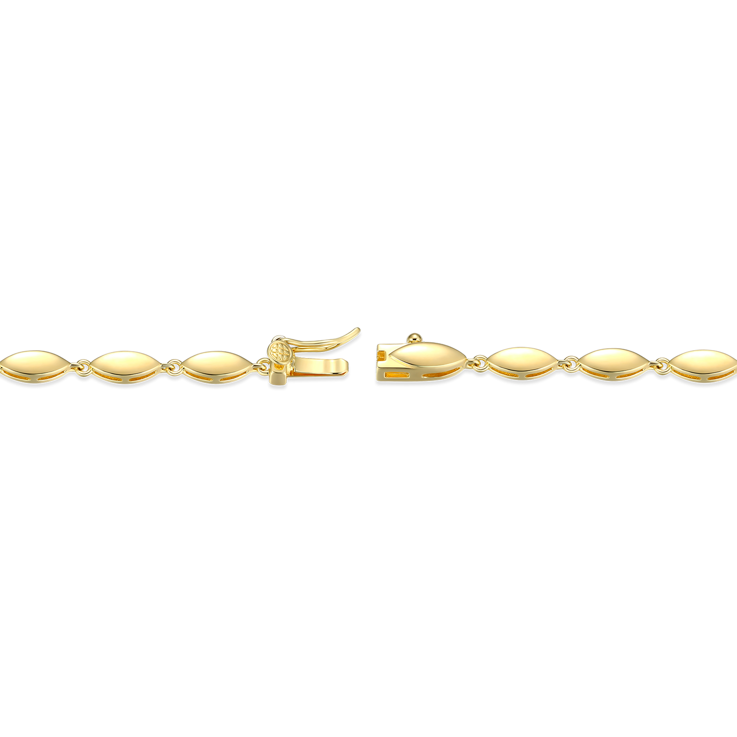 Marquise & Bezel Set Lab-Created Diamond Line Necklace in 14K Yellow Gold-Plated Sterling Silver | M by Monte Luna