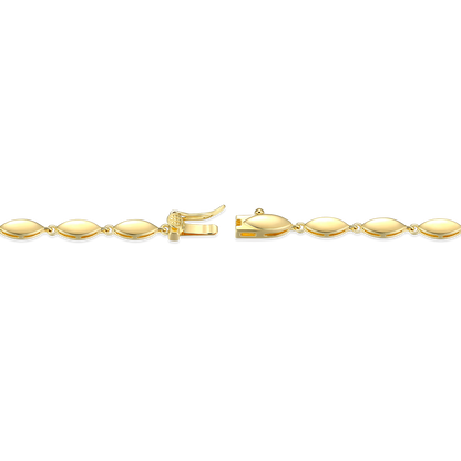 Marquise & Bezel Set Lab-Created Diamond Line Necklace in 14K Yellow Gold-Plated Sterling Silver | M by Monte Luna