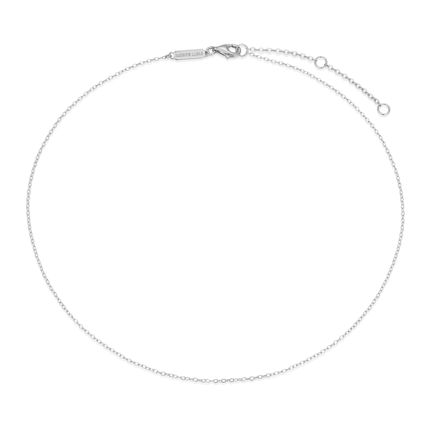 14+2" Cable Chain in Rhodium-Plated Sterling Silver | M by Monte Luna