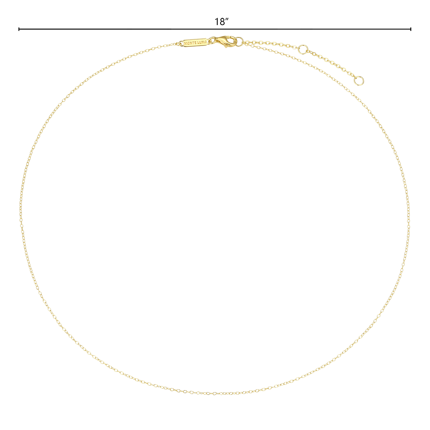 18+2" Cable Chain in 14K Yellow Gold-Plated Sterling Silver | M by Monte Luna