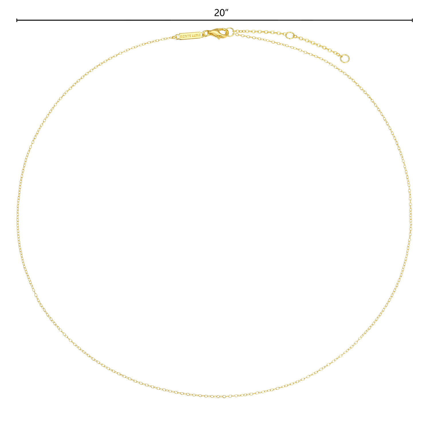 14+2" Mini Paperclip Chain in 14K Yellow Gold-Plated Sterling Silver | M by Monte Luna