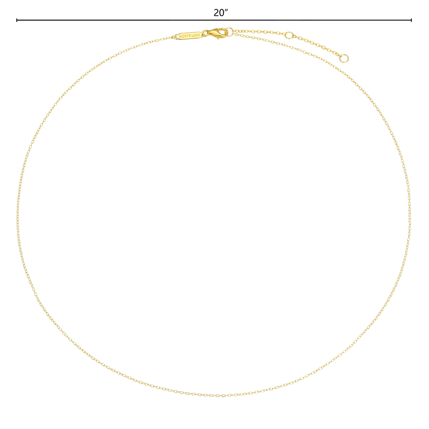 20+2" Cable Chain in 14K Yellow Gold-Plated Sterling Silver | M by Monte Luna