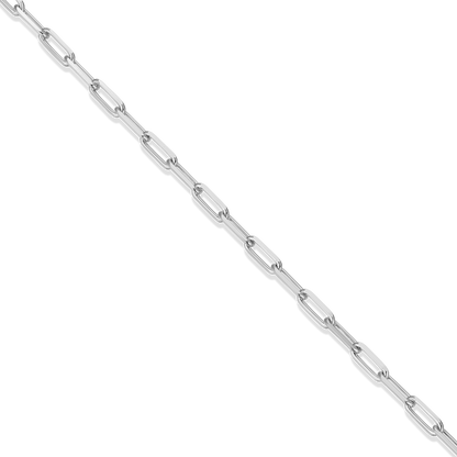 14+2" Mini Paperclip Chain in Rhodium-Plated Sterling Silver | M by Monte Luna
