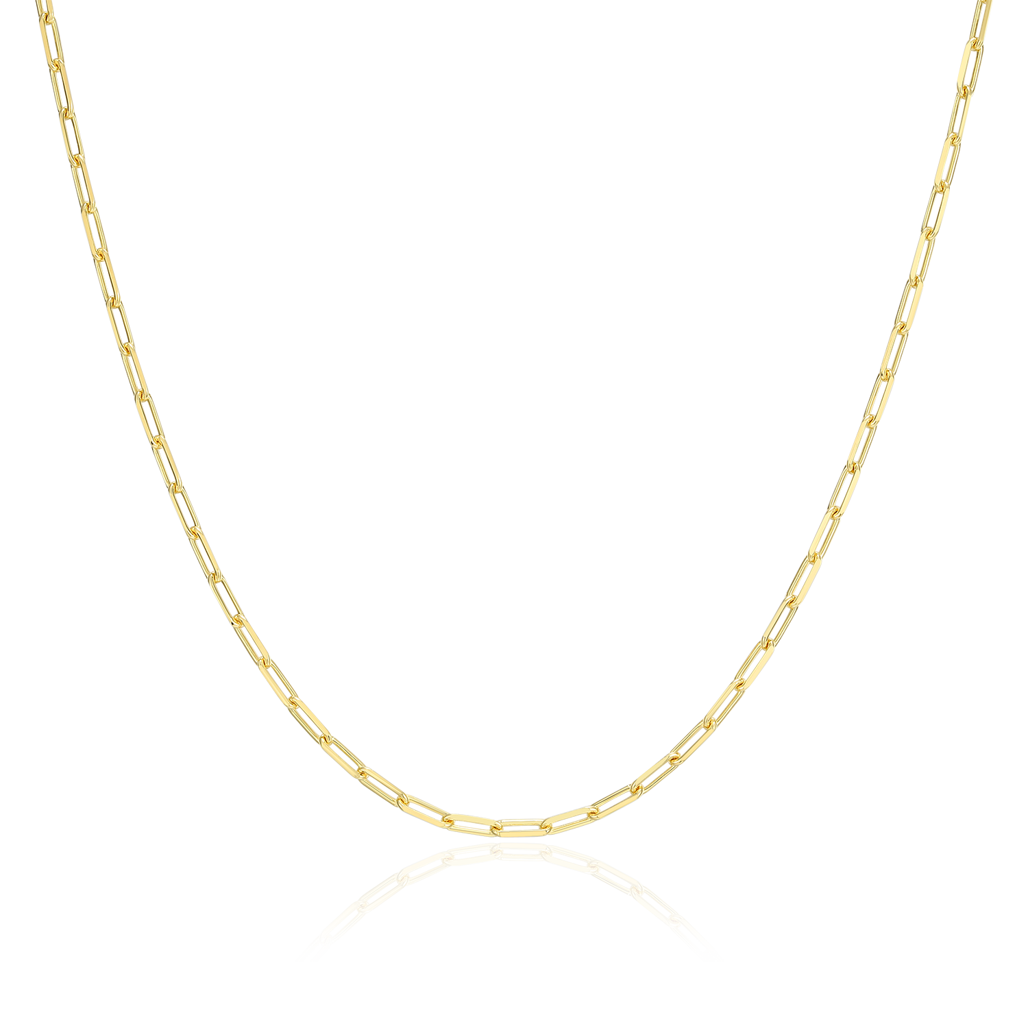 18+2" Mini Paperclip Chain in 14K Yellow Gold-Plated Sterling Silver | M by Monte Luna