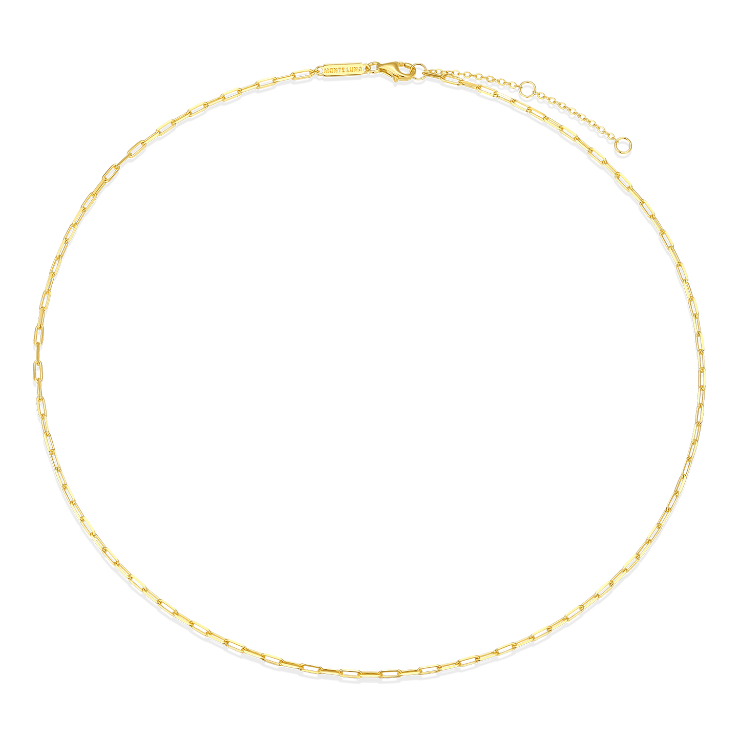 18+2" Mini Paperclip Chain in 14K Yellow Gold-Plated Sterling Silver | M by Monte Luna