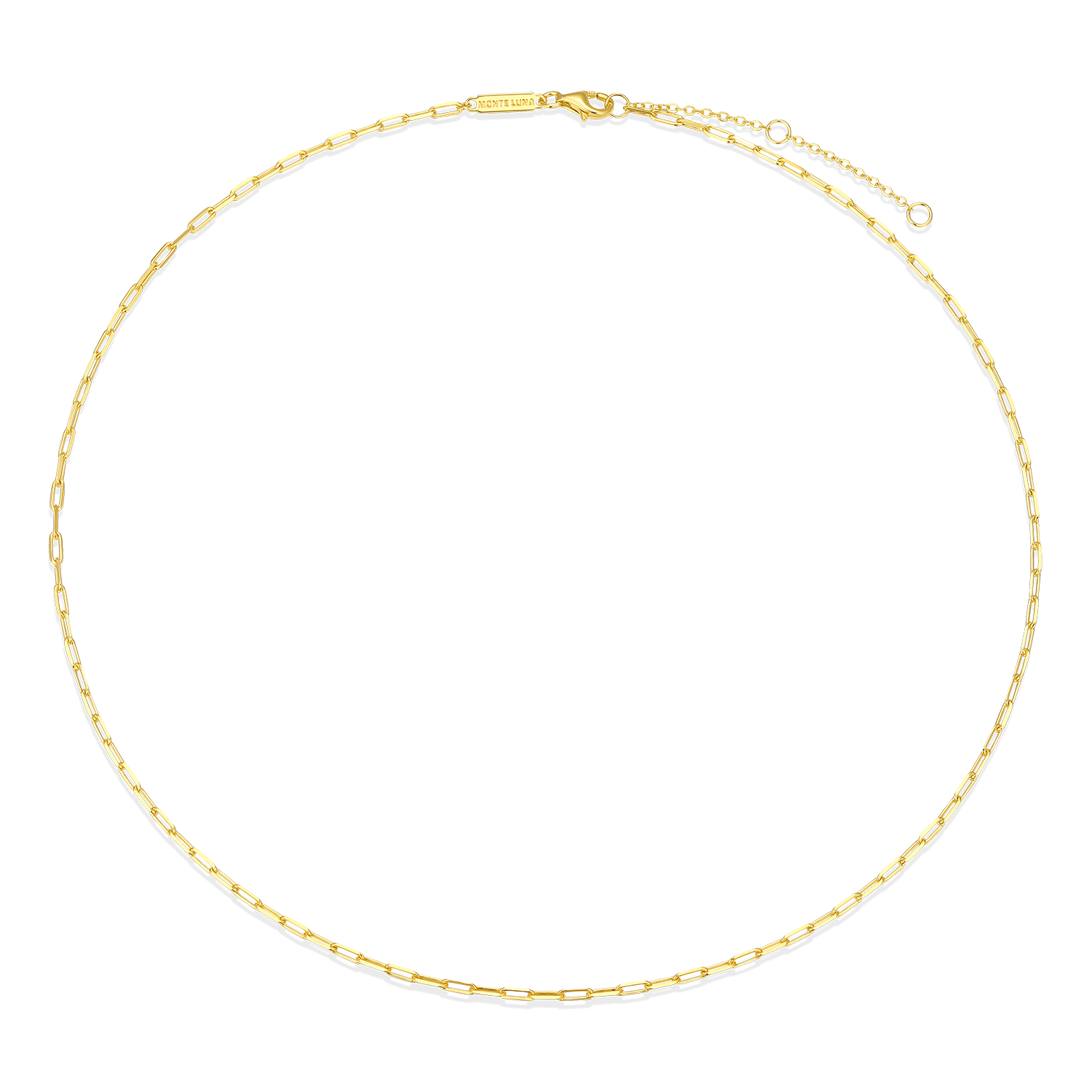 18+2" Mini Paperclip Chain in 14K Yellow Gold-Plated Sterling Silver | M by Monte Luna