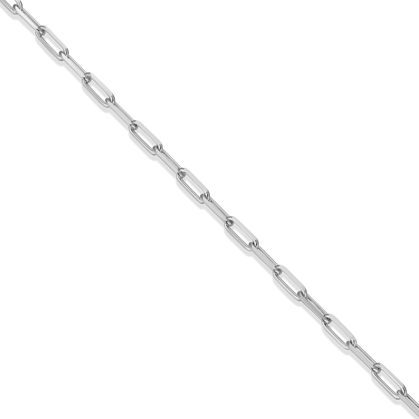 20+2" Mini Paperclip Chain in Rhodium-Plated Sterling Silver | M by Monte Luna