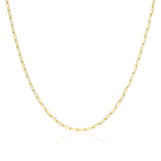 20+2" Mini Paperclip Chain in 14K Yellow Gold-Plated Sterling Silver | M by Monte Luna