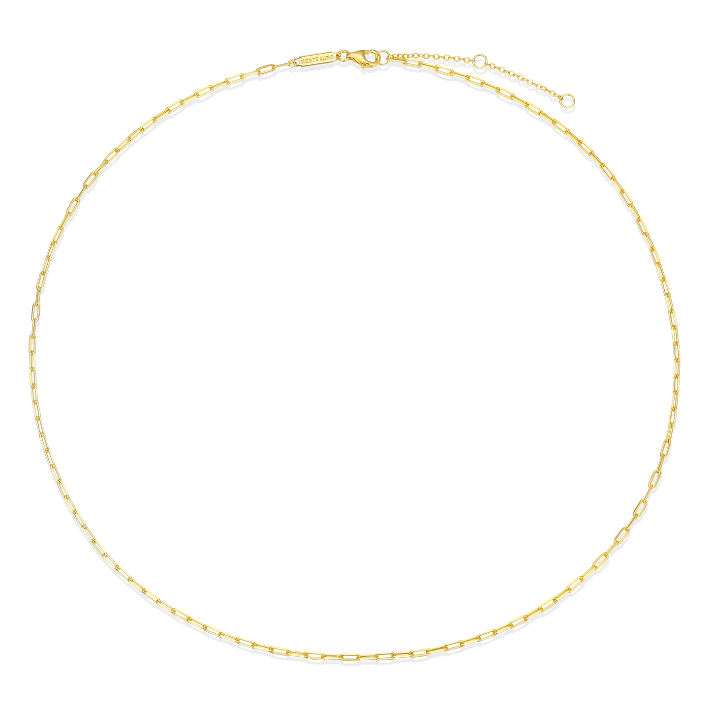 20+2" Mini Paperclip Chain in 14K Yellow Gold-Plated Sterling Silver | M by Monte Luna
