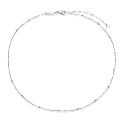 14+2" Beaded Chain in Rhodium-Plated Sterling Silver | M by Monte Luna