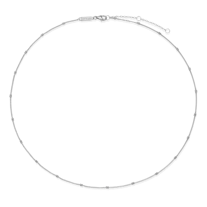 18+2" Beaded Chain in Rhodium-Plated Sterling Silver | M by Monte Luna