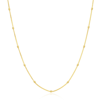 18+2" Beaded Chain in 14K Yellow Gold-Plated Sterling Silver | M by Monte Luna