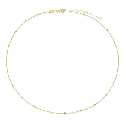 18+2" Beaded Chain in 14K Yellow Gold-Plated Sterling Silver | M by Monte Luna