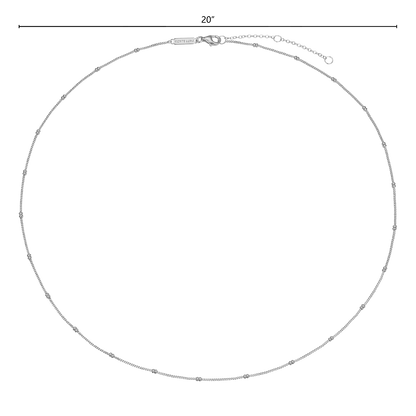 20+2" Beaded Chain in Rhodium-Plated Sterling Silver | M by Monte Luna