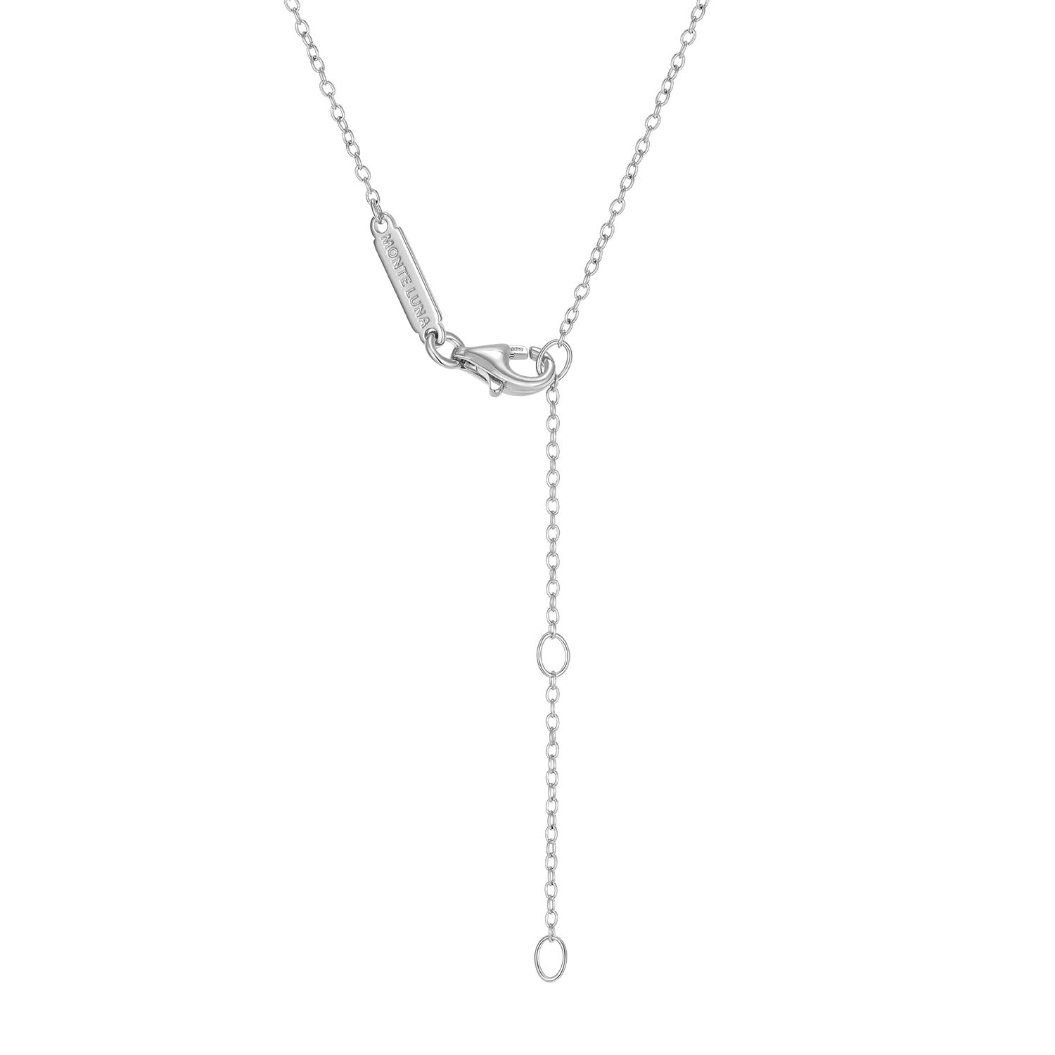 Cross Lab-Created Sapphire & Diamond Pendant Necklace in Rhodium-Plated Sterling Silver | M by Monte Luna