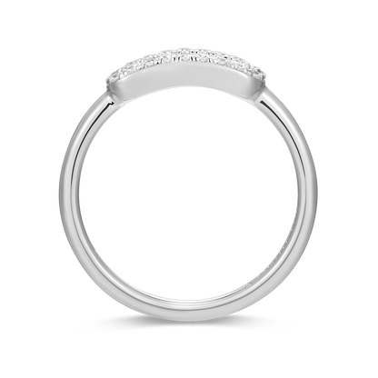 Mini Paperclip Lab-Created Diamond Ring in Rhodium-Plated Sterling Silver | M by Monte Luna