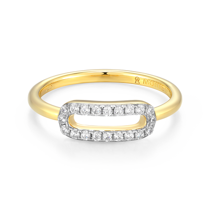 Mini Paperclip Lab-Created Diamond Ring in 14K Yellow Gold-Plated Sterling Silver | M by Monte Luna