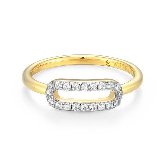 Mini Paperclip Lab-Created Diamond Ring in 14K Yellow Gold-Plated Sterling Silver | M by Monte Luna