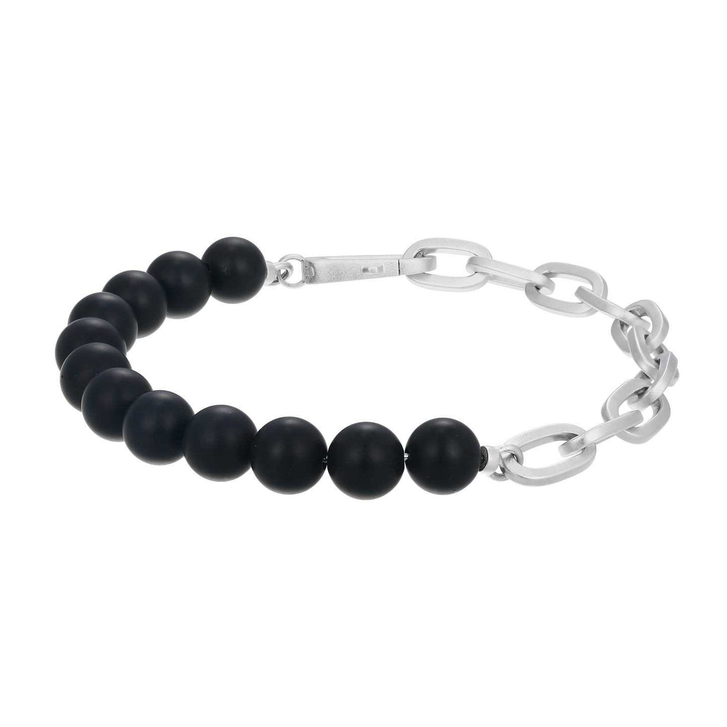 UB0112 - Eclipse Black Onyx & Paperclip Chain Bracelet | ethos