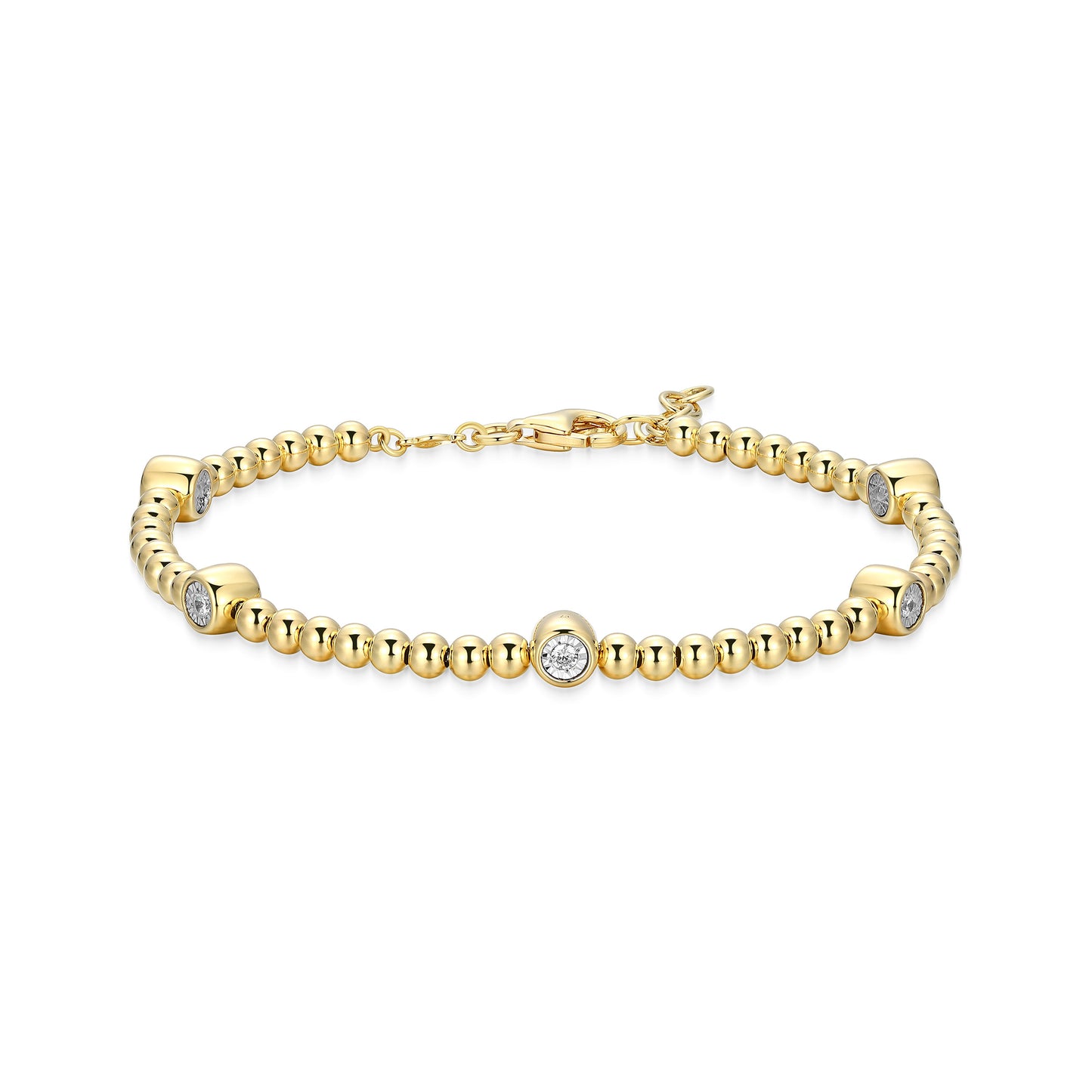 BB0269Y - Bezel-Set Multi-Station Lab-Created Diamond Beaded Bracelet | m by monte luna