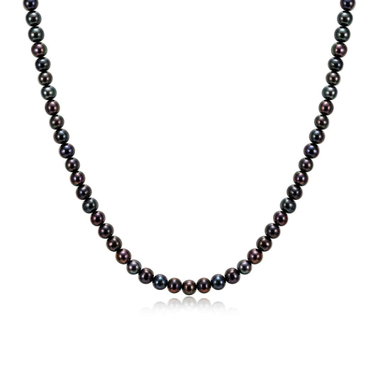 Basic Genuine Black Pearl Necklace - UN0031 | ethos