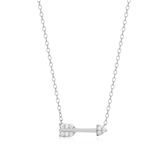 Arrow Statement Necklace in Rhodium-Plated Sterling Silver | M by Monte Luna